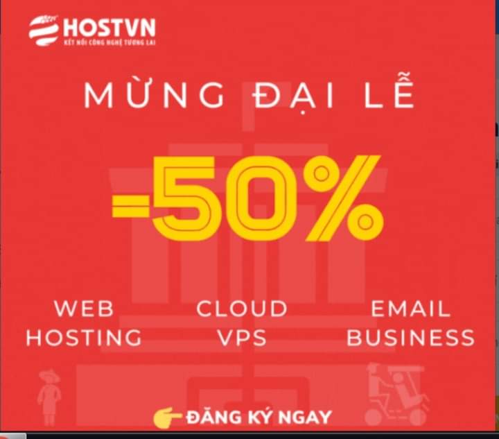 Hostvn giảm giá 50% dịch vụ